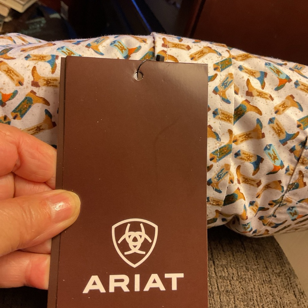 Ariat Mens White Western Cowboy Boots Shirt Gainor Classic Fit Long Sleeves NWT - Picture 9 of 16
